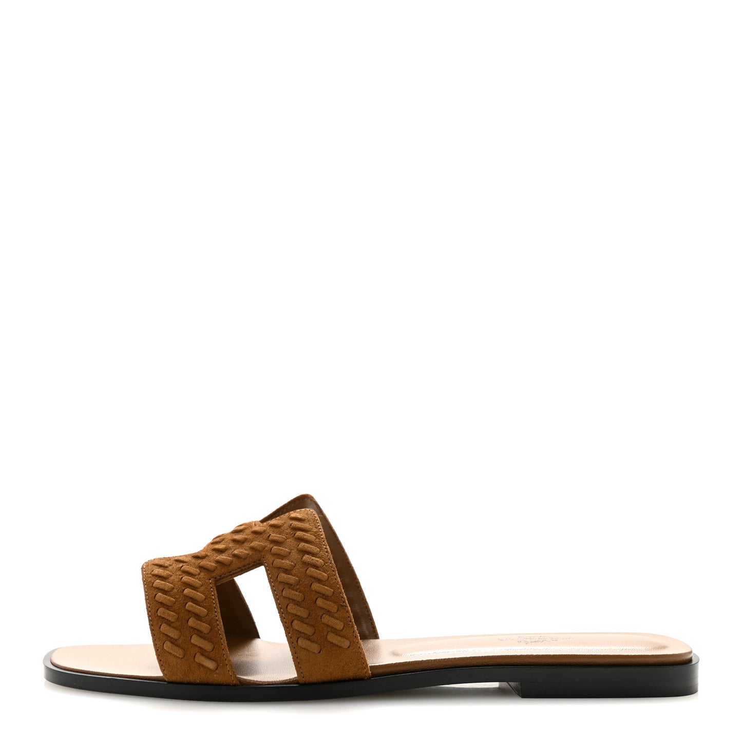 Suede Goatskin Braided Oran Sandals 40 Brun Fume