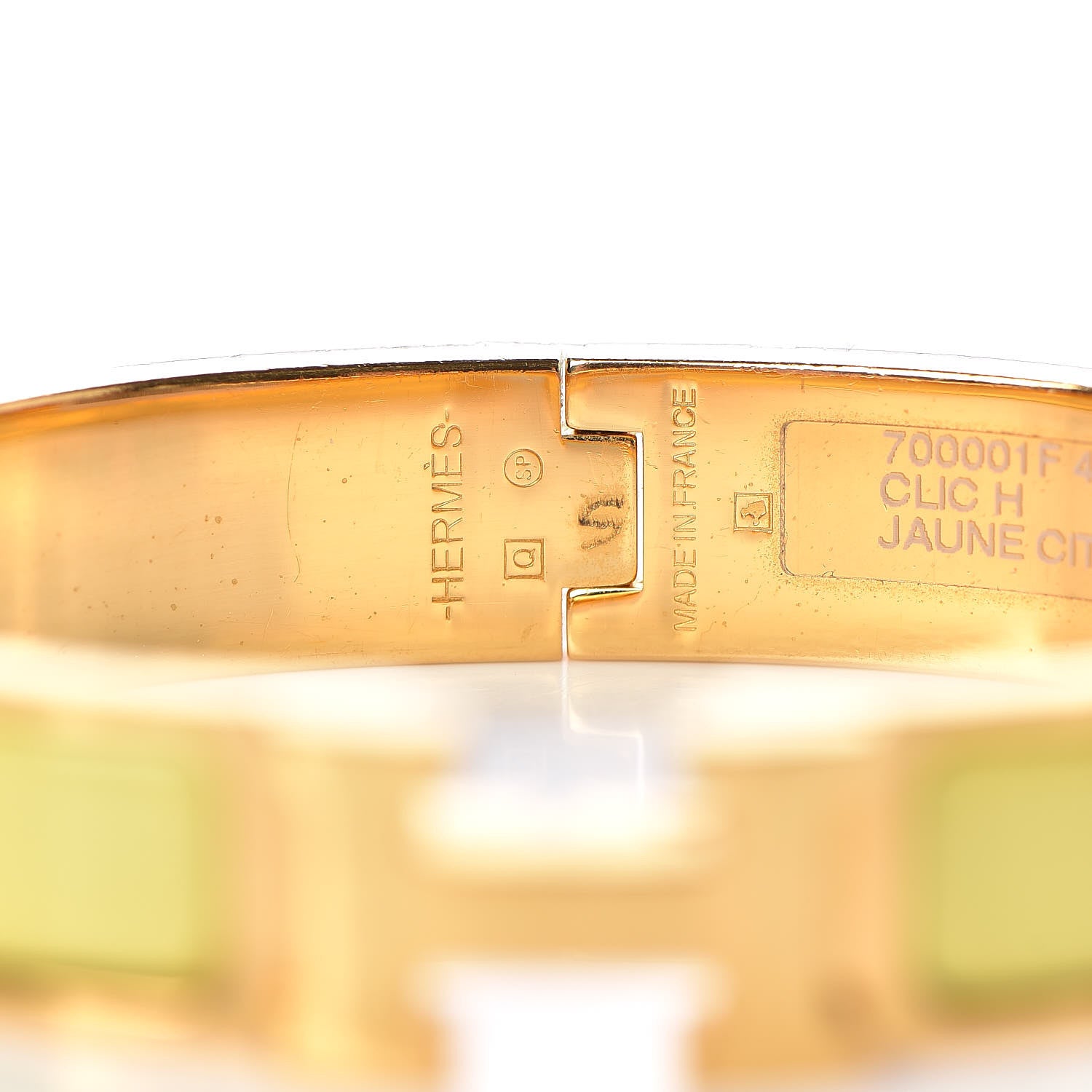 Hermes Enamel Narrow Clic Clac H Bracelet GM Jaune Citron 5 of 6