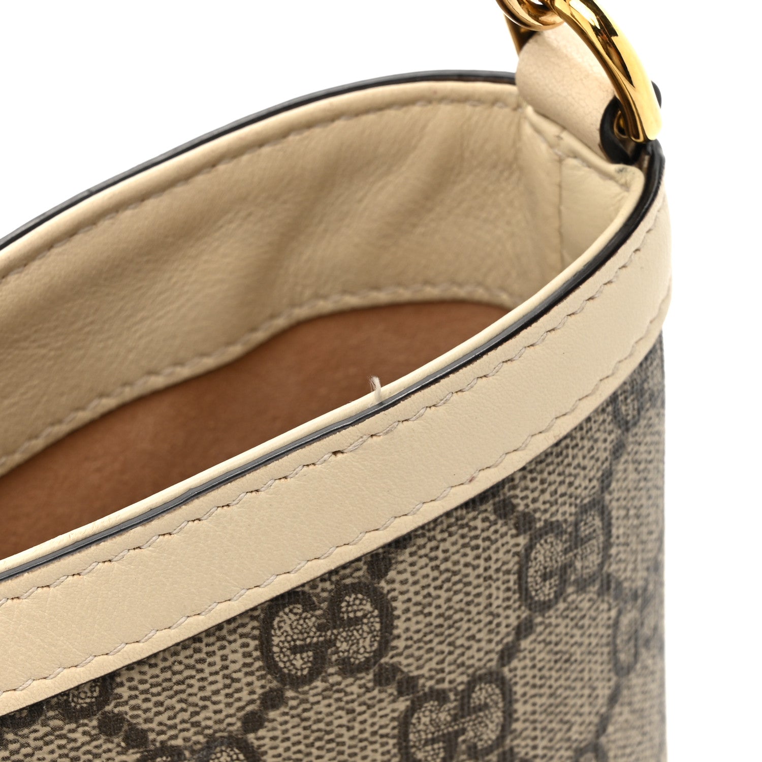 Gucci GG Supreme Monogram Moon Calfskin Medium Padlock Shoulder Bag Beige Ebony Mystic White 12 of 13