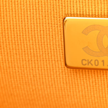 Chanel Velvet Camellia Embossed Mini Square Flap Yellow 7 of 10