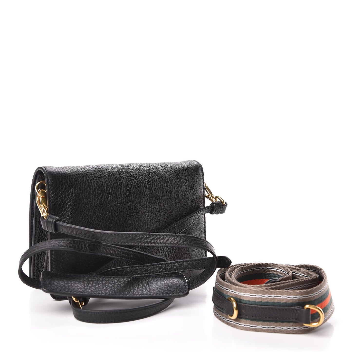 Vitello Daino Flap Crossbody Black