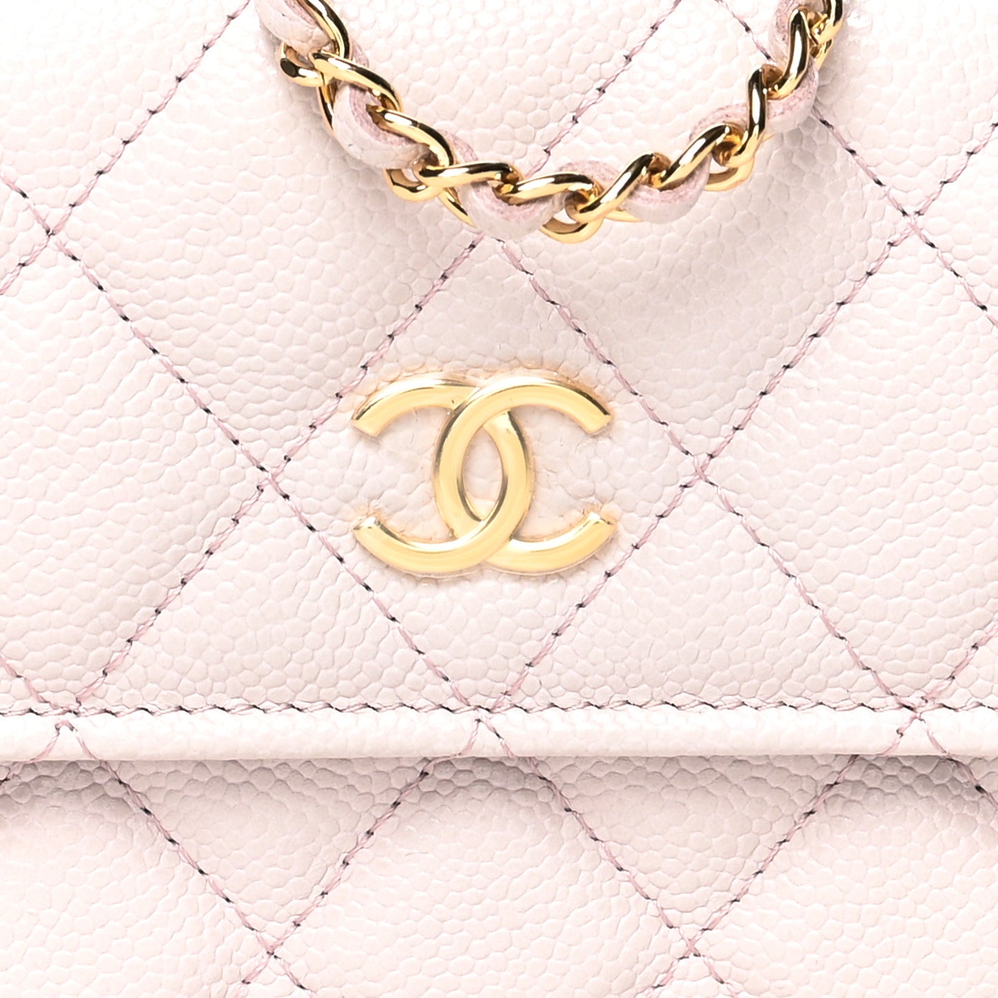 Caviar Quilted Miss Coco Clutch With Chain Light Purple