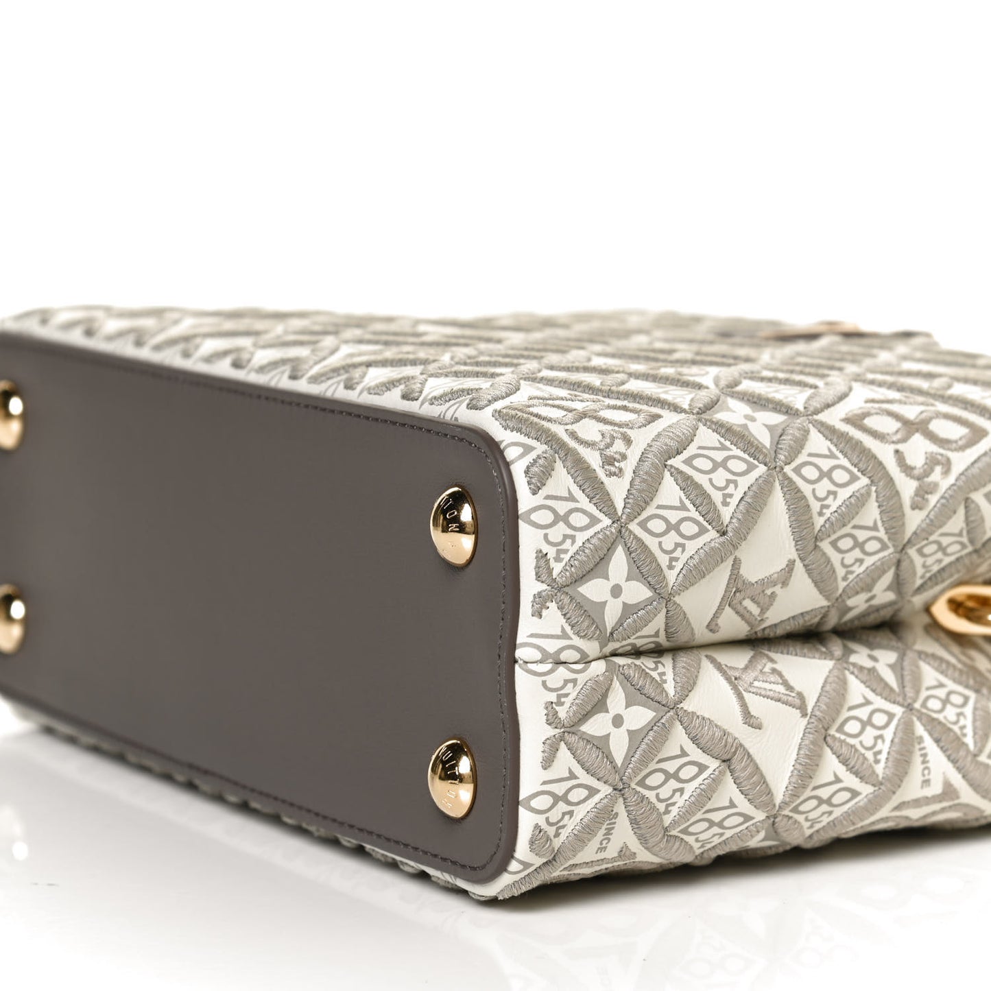 Calfskin Since 1854 Embroidered Capucines BB Ecru Taupe