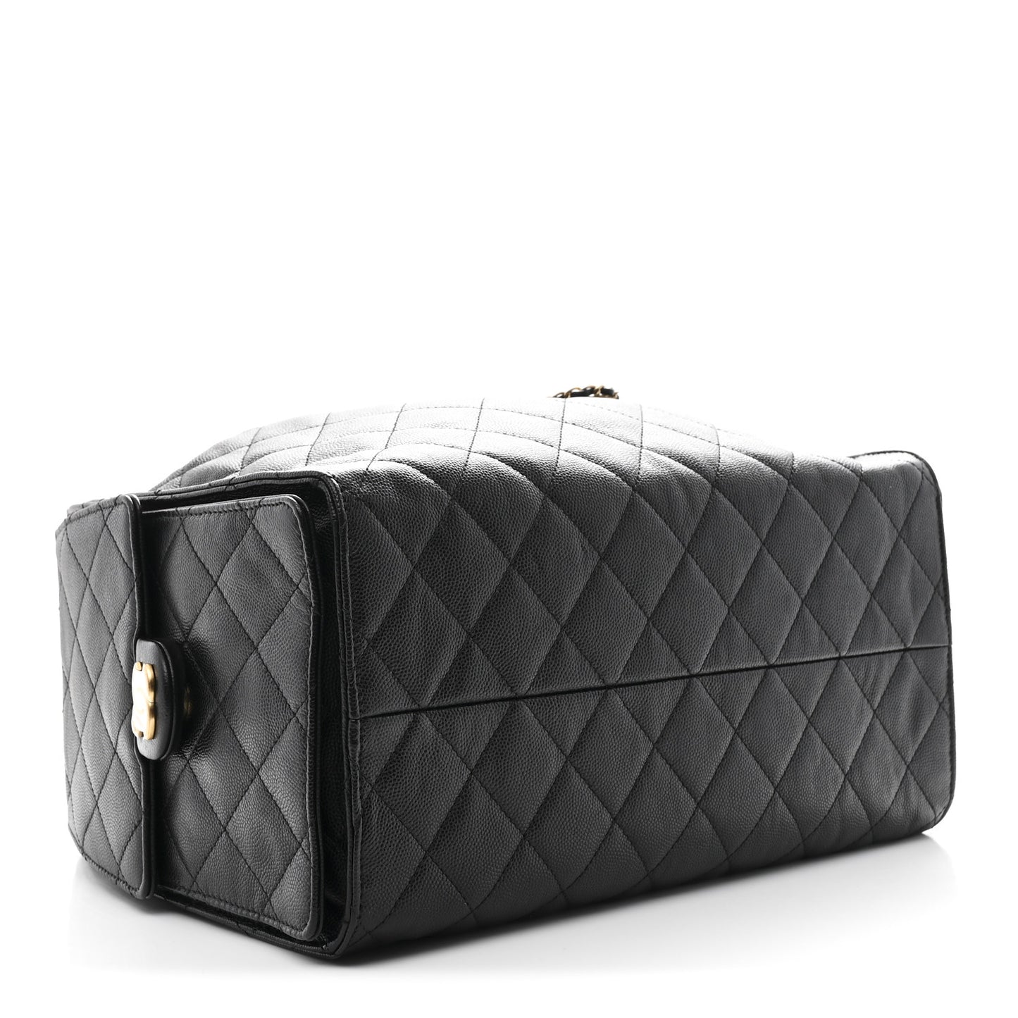 Caviar Quilted Medium Chanel 25 Handbag Black