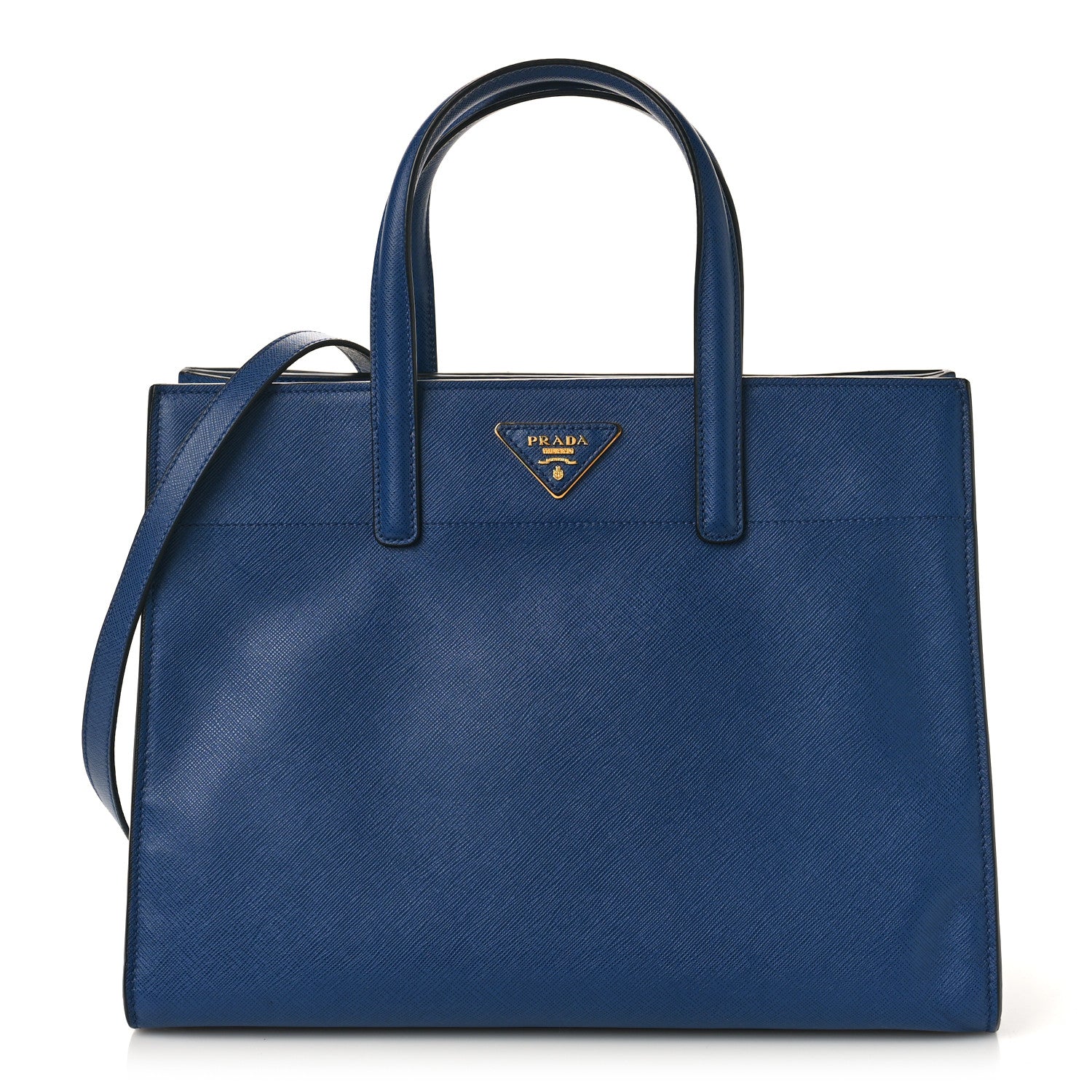 Prada Saffiano Soft Triple Pocket Tote Bluette 1 of 9