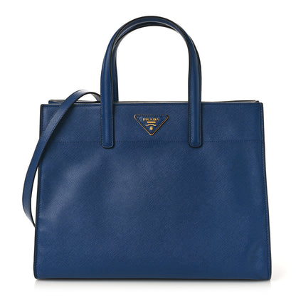 Prada Saffiano Soft Triple Pocket Tote Bluette 1 of 9
