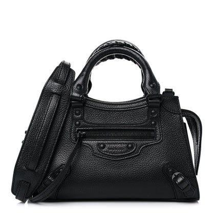Balenciaga Grained Calfskin Neo Classic Black Hardware Mini City Black 1 of 10