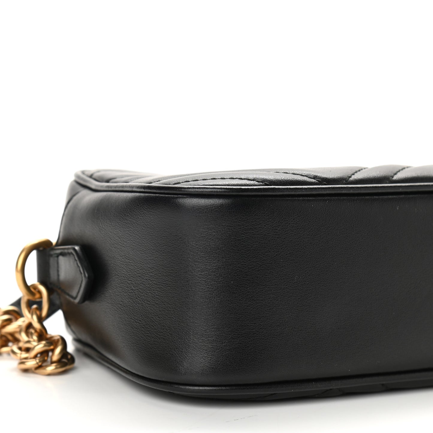Calfskin Matelasse Small GG Marmont Chain Shoulder Bag Black