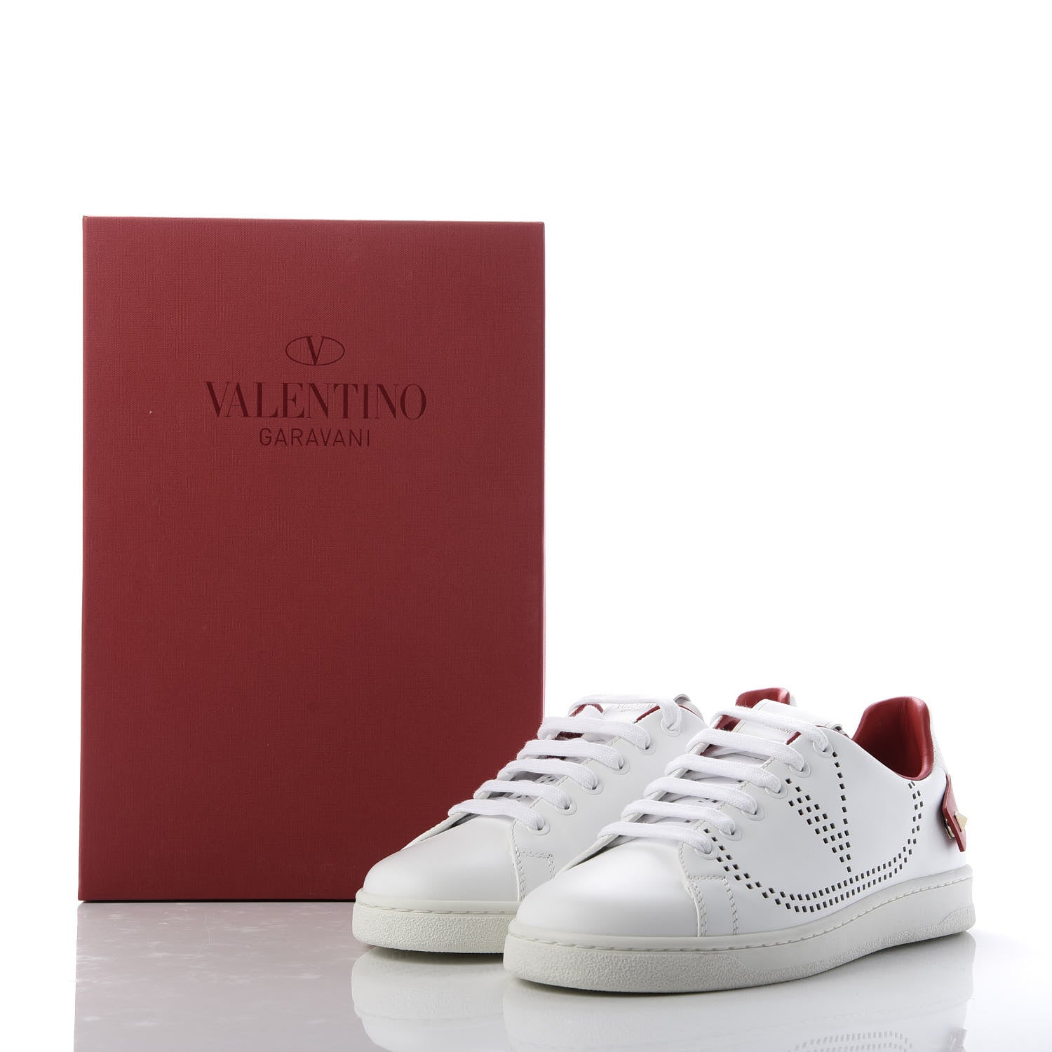 Valentino Garavani Calfskin Womens Backnet Sneakers 37 White Rosso Valentino 10 of 10