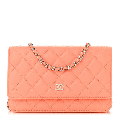 Chanel Caviar Quilted Wallet on Chain WOC Coral 1 of 13