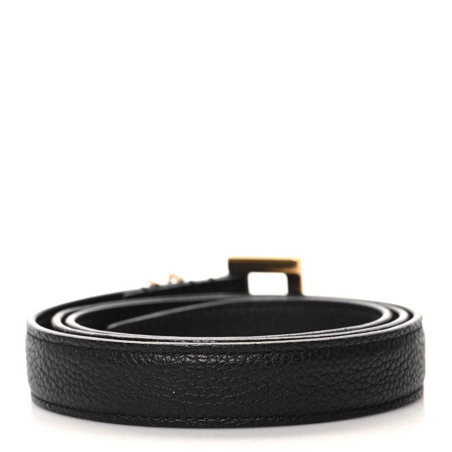Calfskin Monogram Narrow Square Buckle Belt 75 30 Black