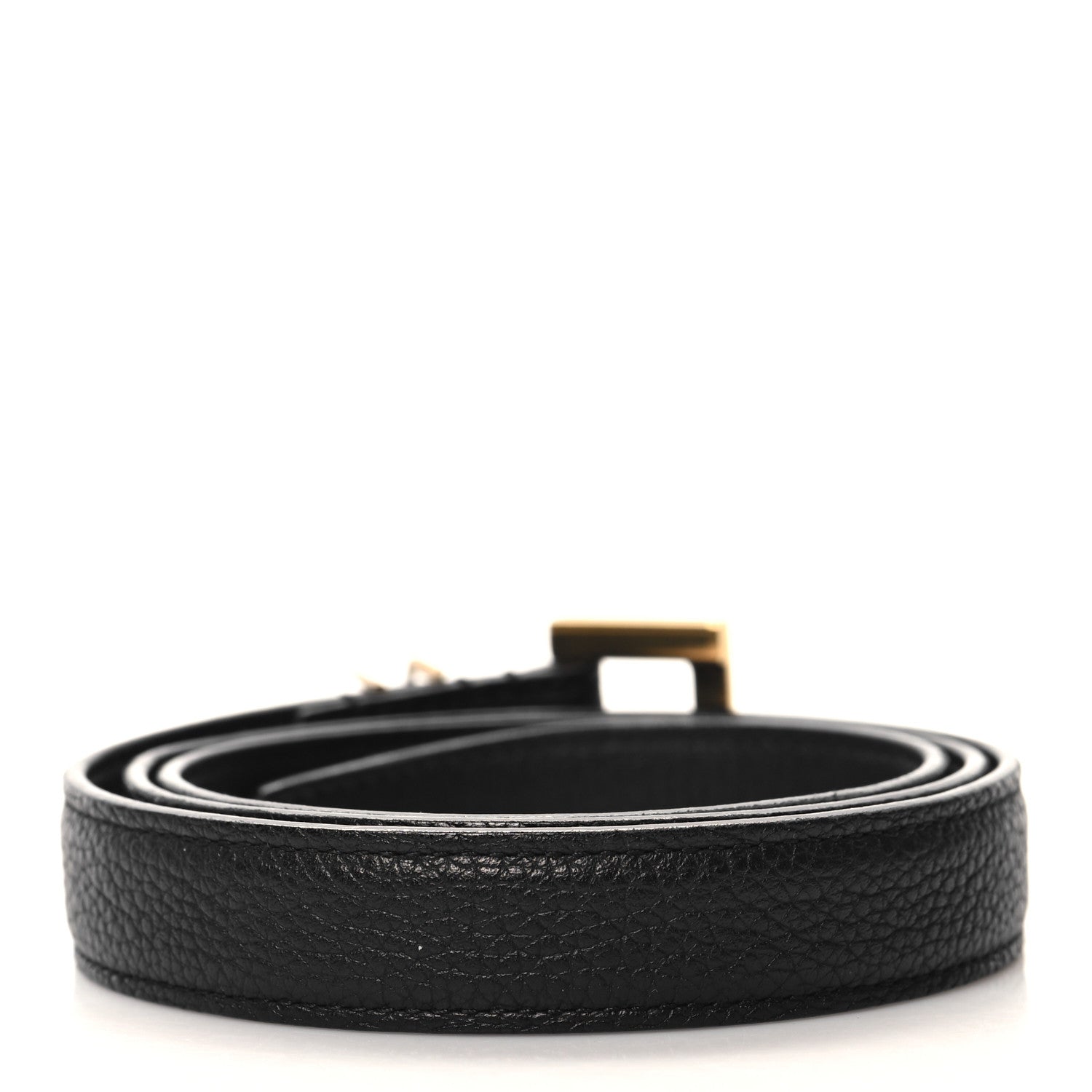 Saint Laurent Calfskin Monogram Narrow Square Buckle Belt 75 30 Black 2 of 6