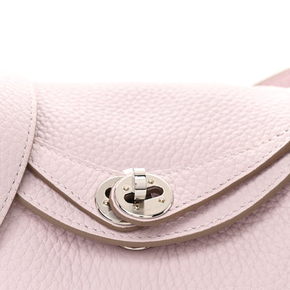 Hermes Taurillon Clemence Verso Mini Lindy 20 Mauve Pale Mushroom 8 of 11