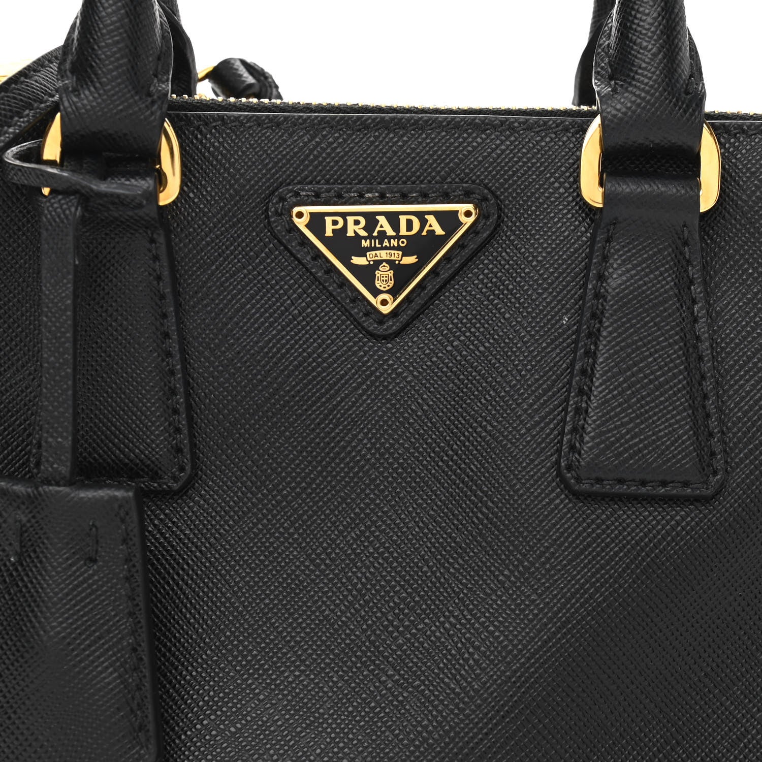 Prada Saffiano Lux Mini Galleria Double Zip Tote Black 8 of 13