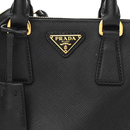 Prada Saffiano Lux Mini Galleria Double Zip Tote Black 8 of 13
