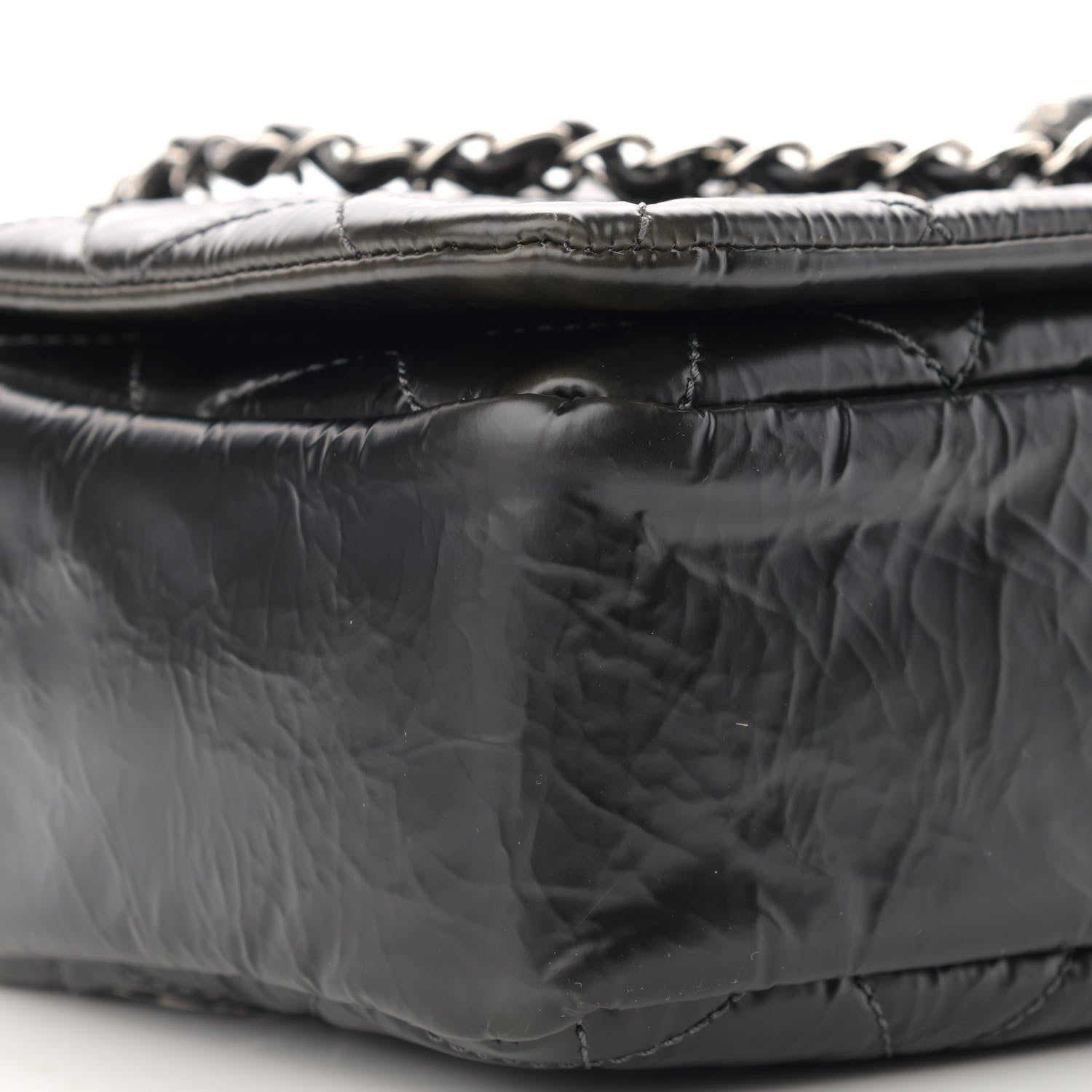 Chanel Glazed Calfskin Quilted CC Single Flap Black 9 of 11
