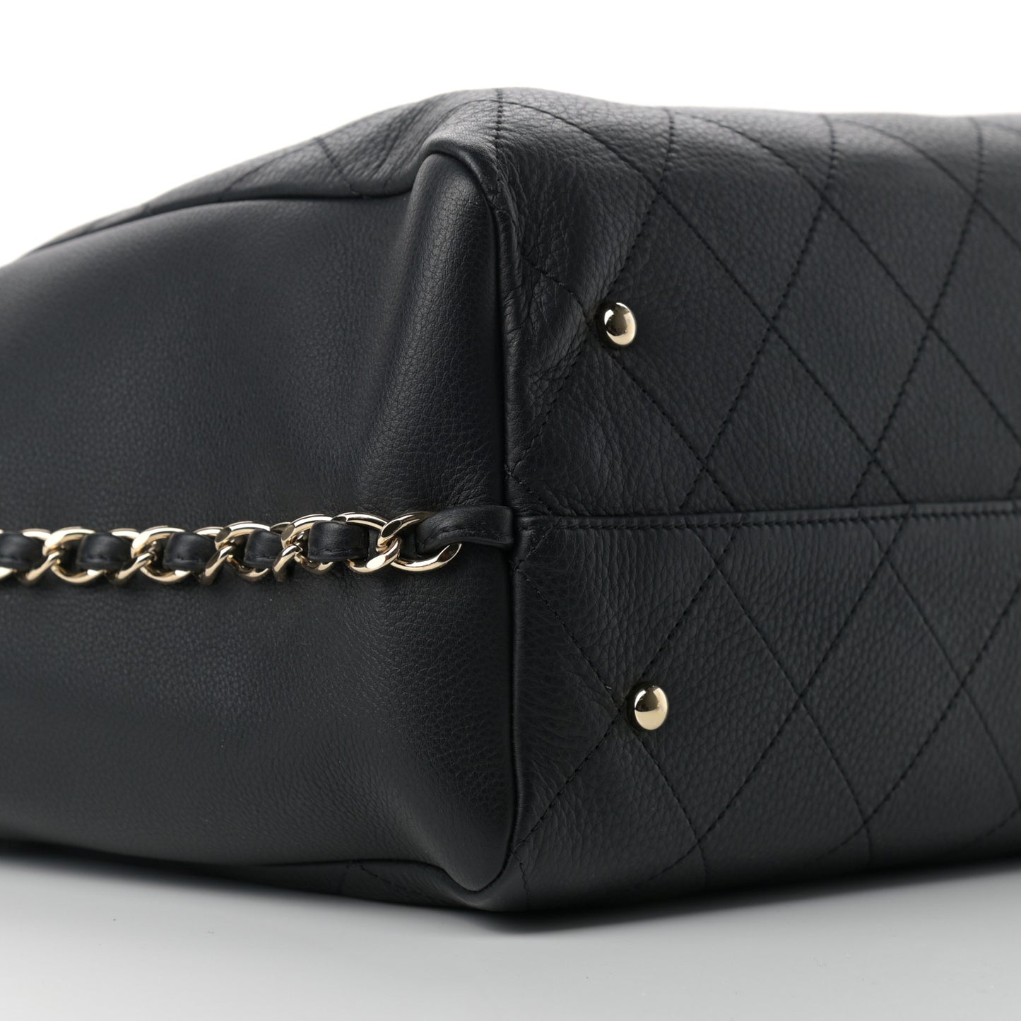 Bullskin Stitched Large Shopping Bag Black