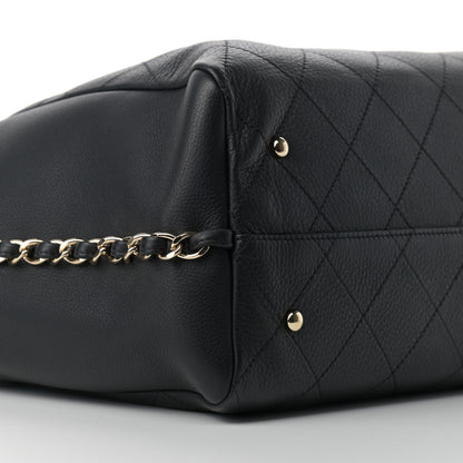 Chanel Bullskin Stitched Large Shopping Bag Black 8 of 9