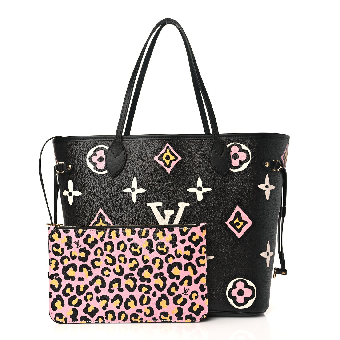 Monogram Giant Wild At Heart Neverfull MM Black