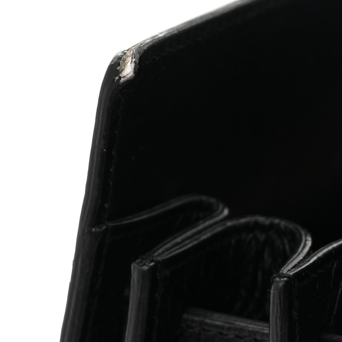 Calfskin Crocodile Embossed Small Sac de Jour  Black