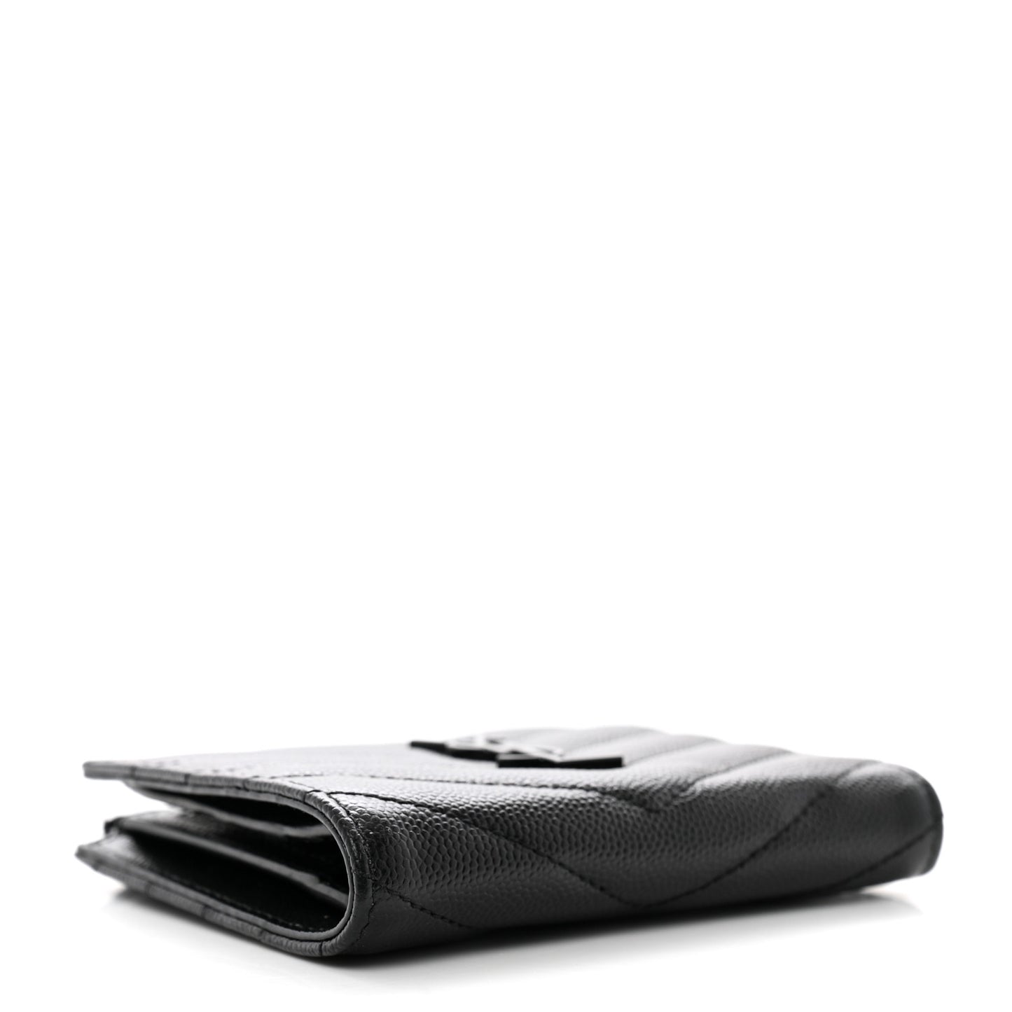 Grain De Poudre Matelasse Chevron Monogram Zipped Card Case Black