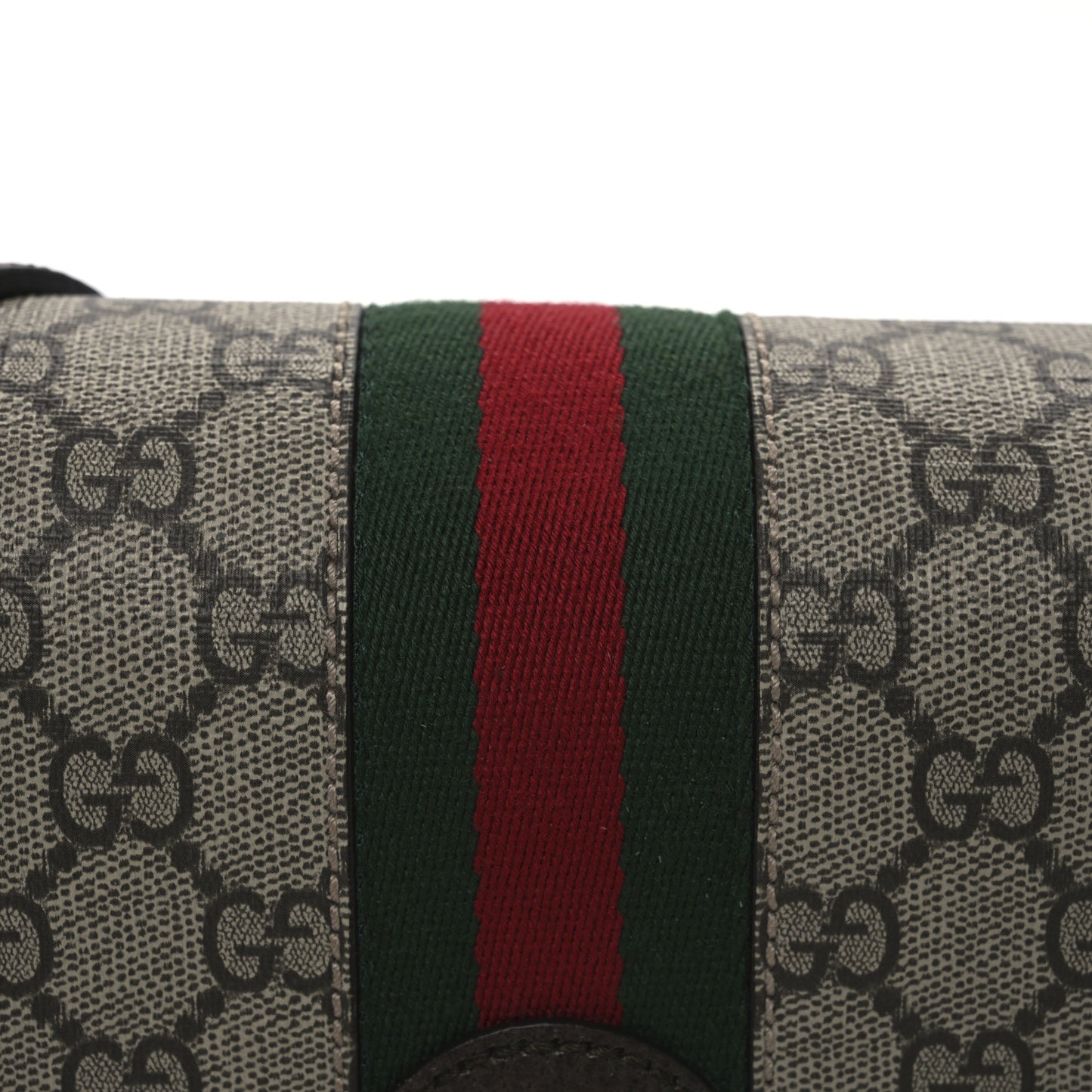 GG Supreme Monogram Textured Dollar Calfskin Mini Ophidia Flap Shoulder Bag Beige Ebony New Acero