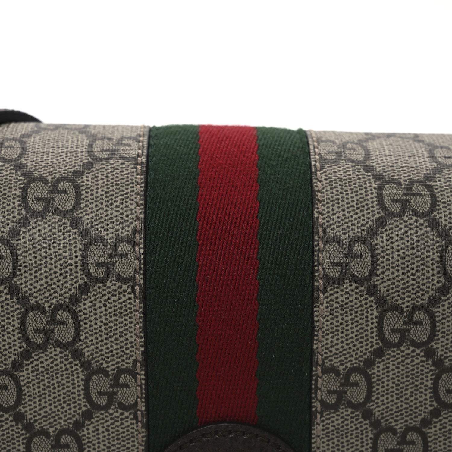Gucci GG Supreme Monogram Textured Dollar Calfskin Mini Ophidia Flap Shoulder Bag Beige Ebony New Acero 8 of 10