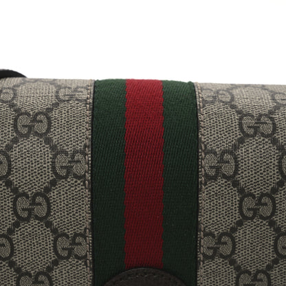 Gucci GG Supreme Monogram Textured Dollar Calfskin Mini Ophidia Flap Shoulder Bag Beige Ebony New Acero 8 of 10