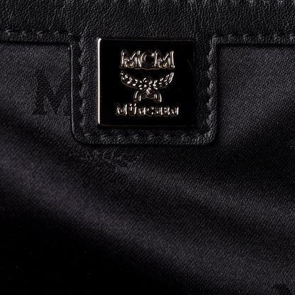 MCM Smooth Calfskin Camo Studded Weekender Bag Black 6 of 11