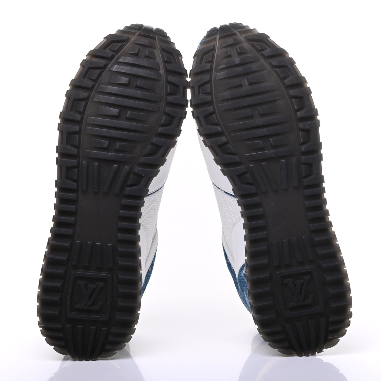 Calfskin Monogram Denim Run Away Sneakers 38 White