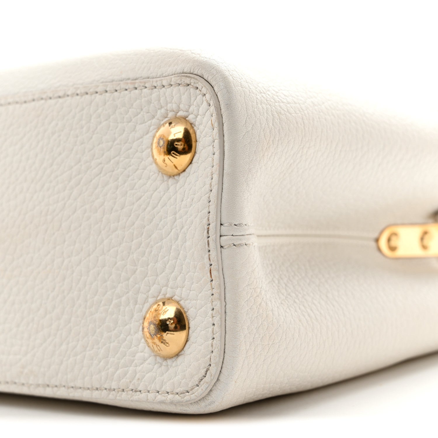 Louis Vuitton Taurillon Chain Capucines BB Gypsy Snow 9 of 12