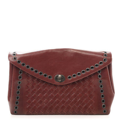 Bottega Veneta Nappa Intrecciato Grommet Flap Clutch Brique 1 of 11