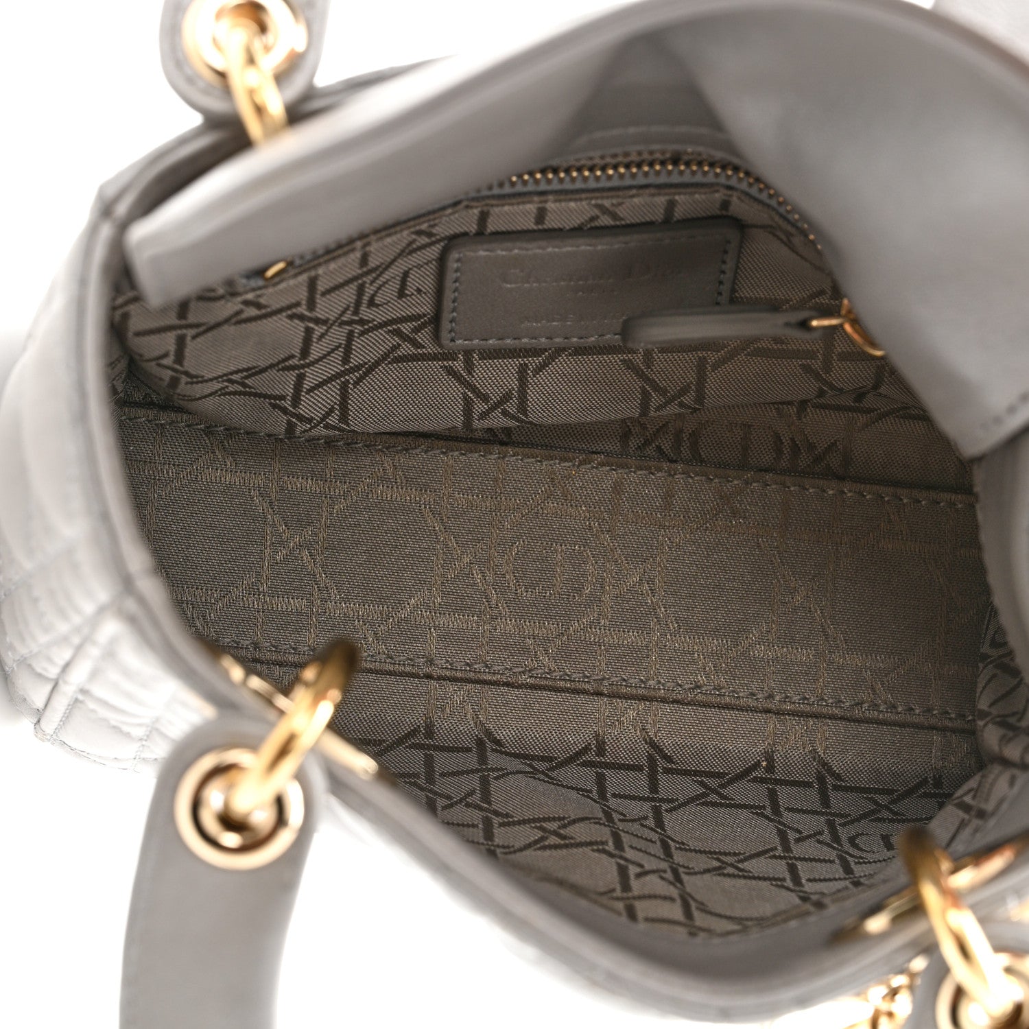 Christian Dior Metallic Lambskin Cannage Mini Lady Dior Grey 5 of 10