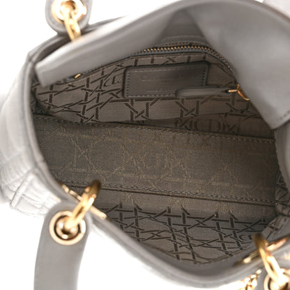 Christian Dior Metallic Lambskin Cannage Mini Lady Dior Grey 5 of 10