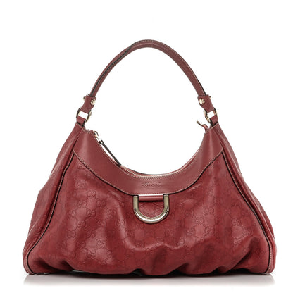 Gucci Guccissima Large D Gold Hobo Red 1 of 12