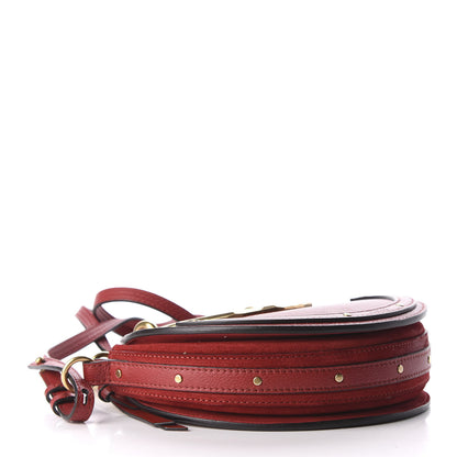 Chloe Shiny Goatskin Smooth Calfskin Suede Small Pixie Bag Dahlia Red 4 of 9