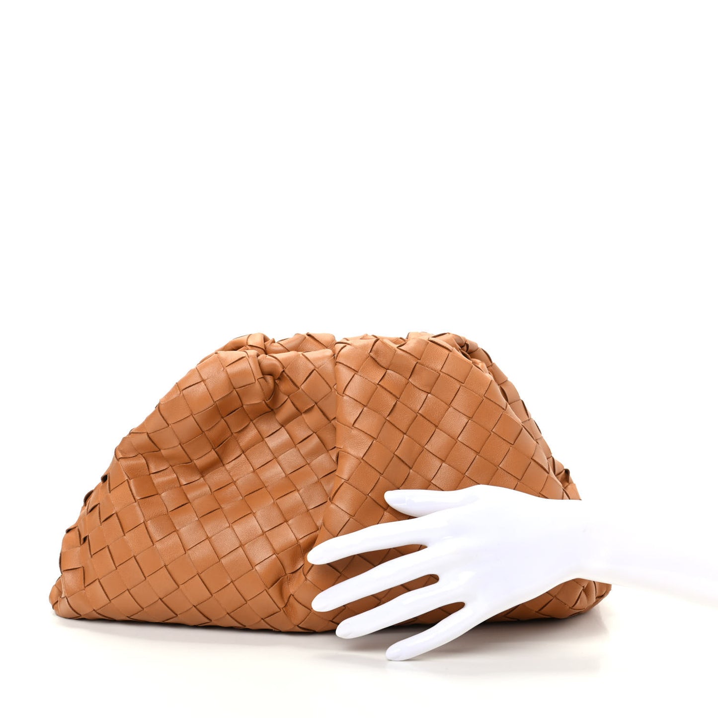 Nappa Maxi Intrecciato The Pouch Oversized Clutch Caramel