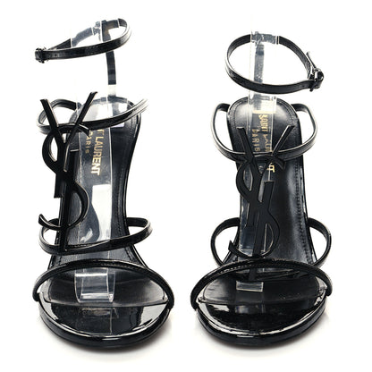 Saint Laurent Patent Calfskin Cassandra 100 Sandals 37 Black 2 of 8