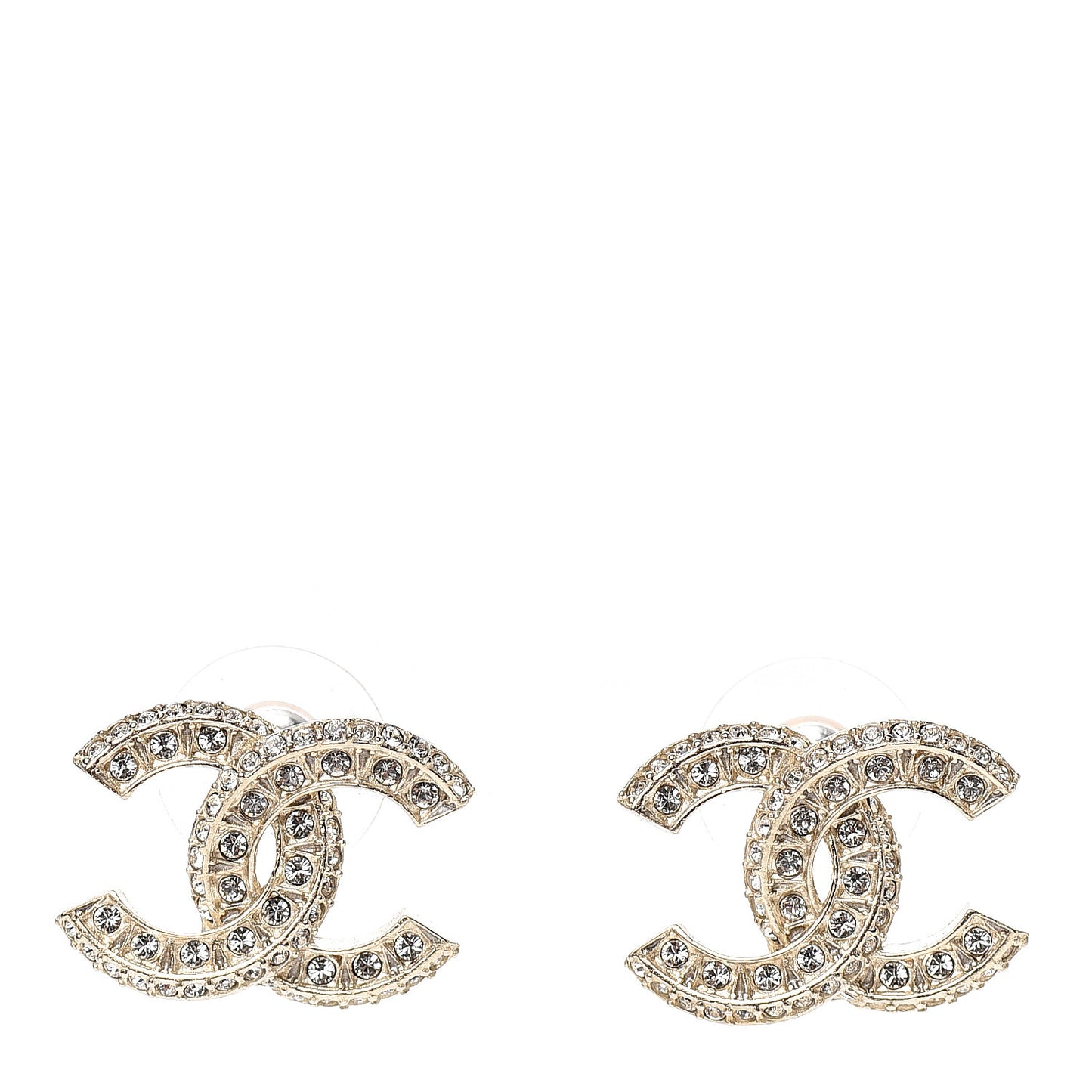 Crystal CC Earrings Light Gold