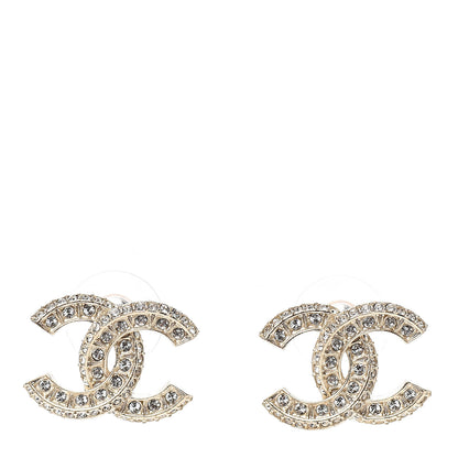 Chanel Crystal CC Earrings Light Gold 1 of 4
