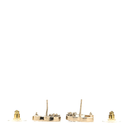 Chanel Crystal Chain CC Earrings Gold 3 of 4