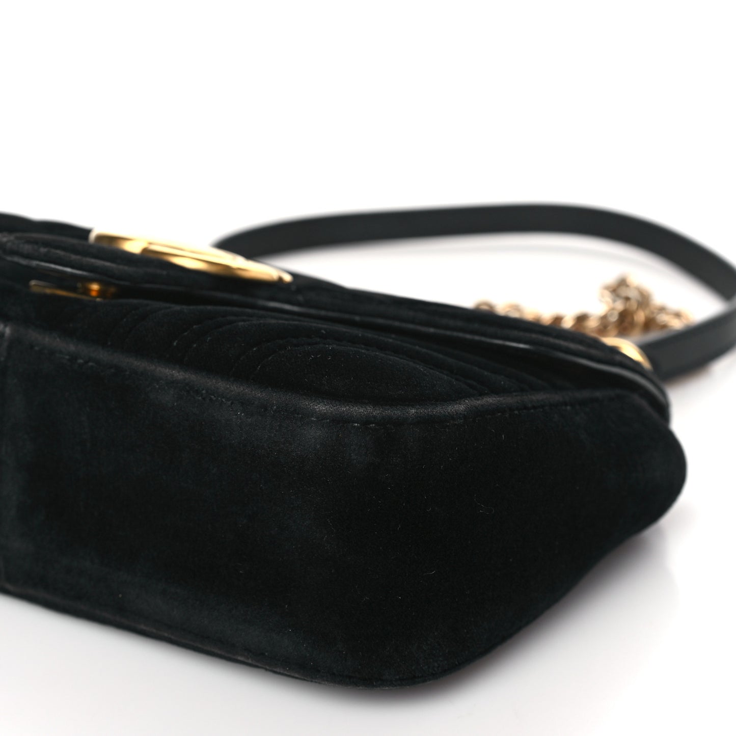 Velvet Matelasse Mini GG Marmont Shoulder Bag Black