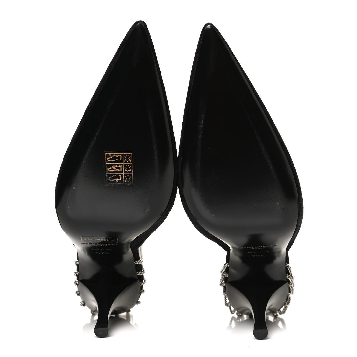 Suede Chain Trim Pumps 37.5 Black