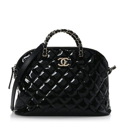 Chanel Patent Quilted Shiny Coco Small Shopping Bag Black 1 of 10