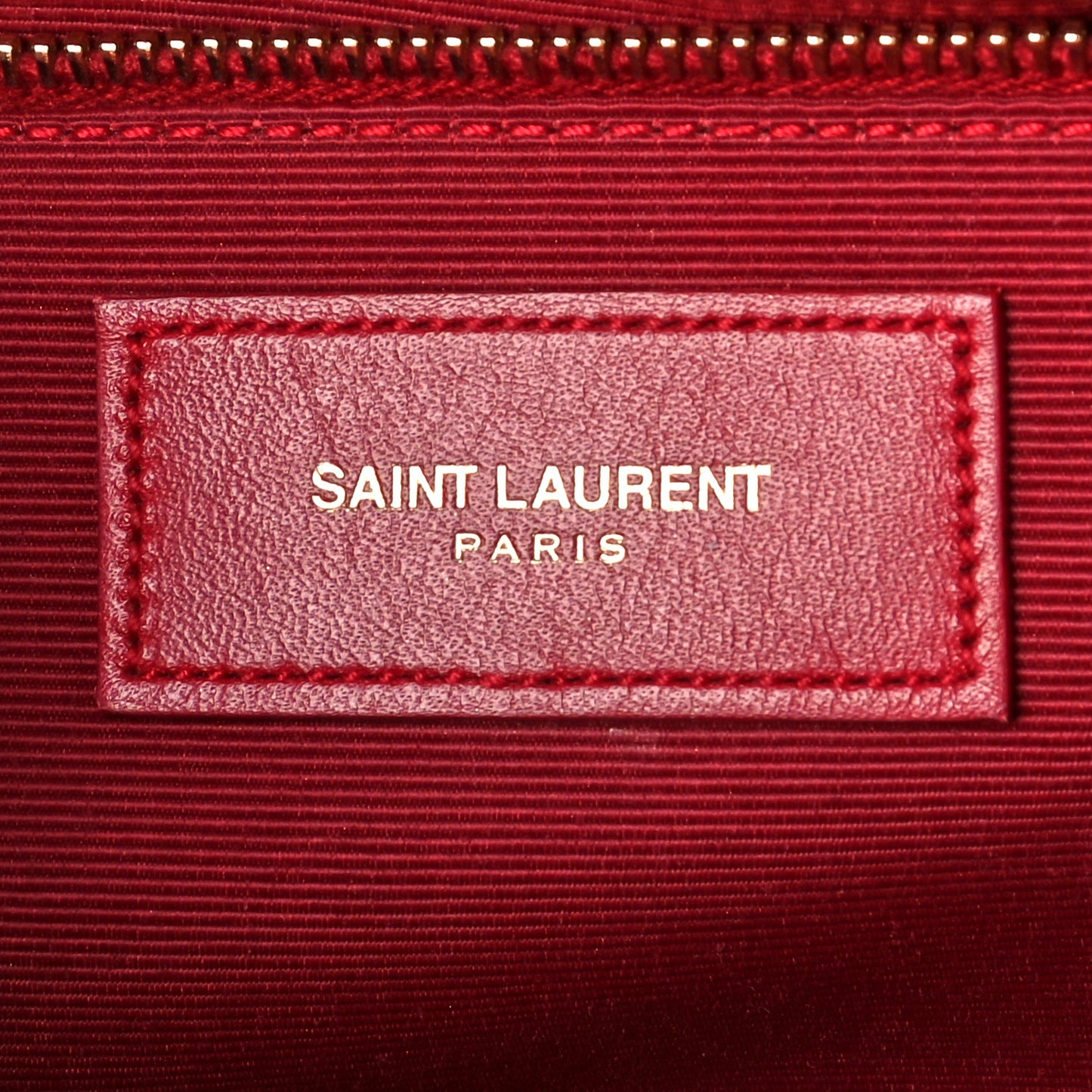 Smooth Calfskin Matelasse Chevron Large Monogram Satchel Red