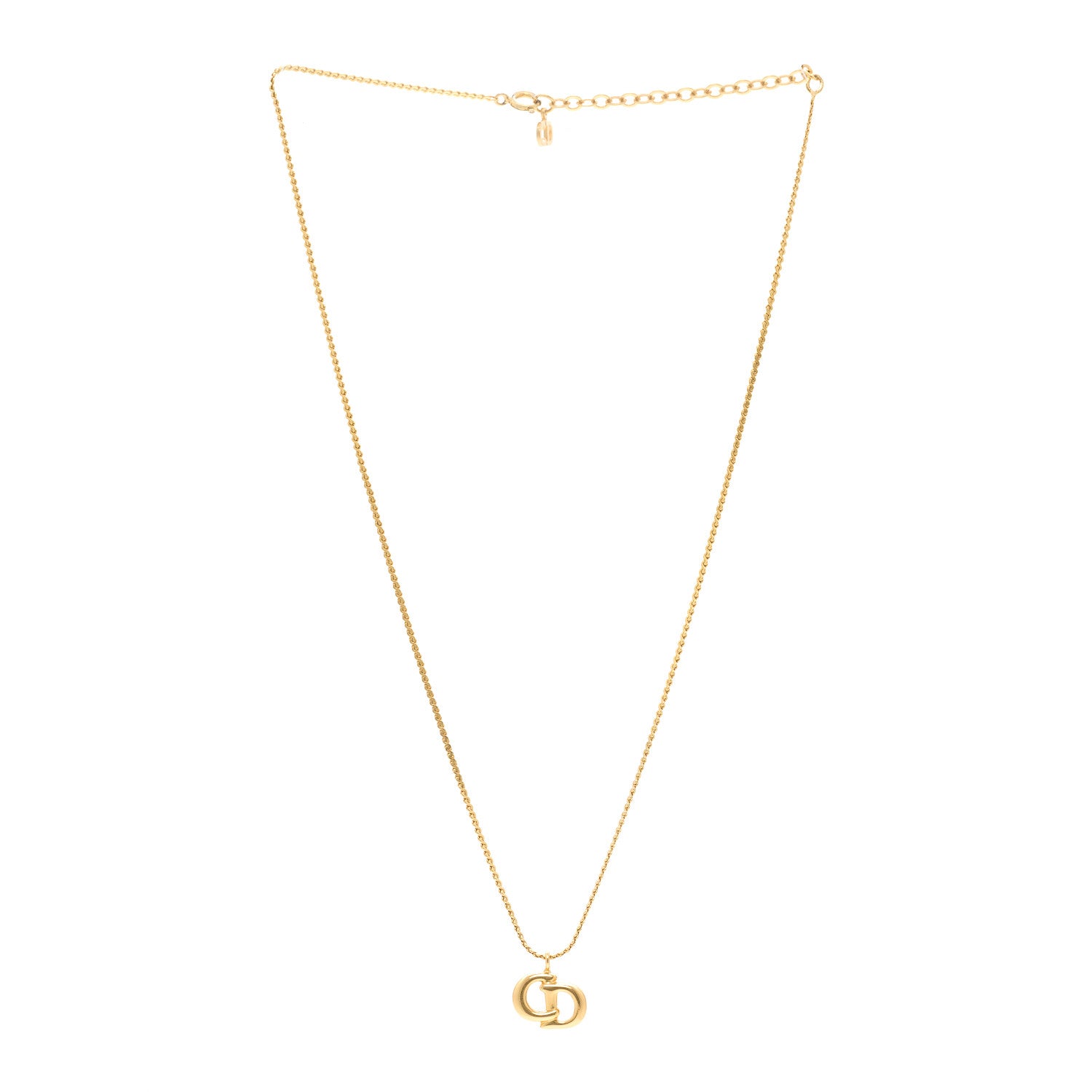 Christian Dior Metal CD Necklace Gold 3 of 6