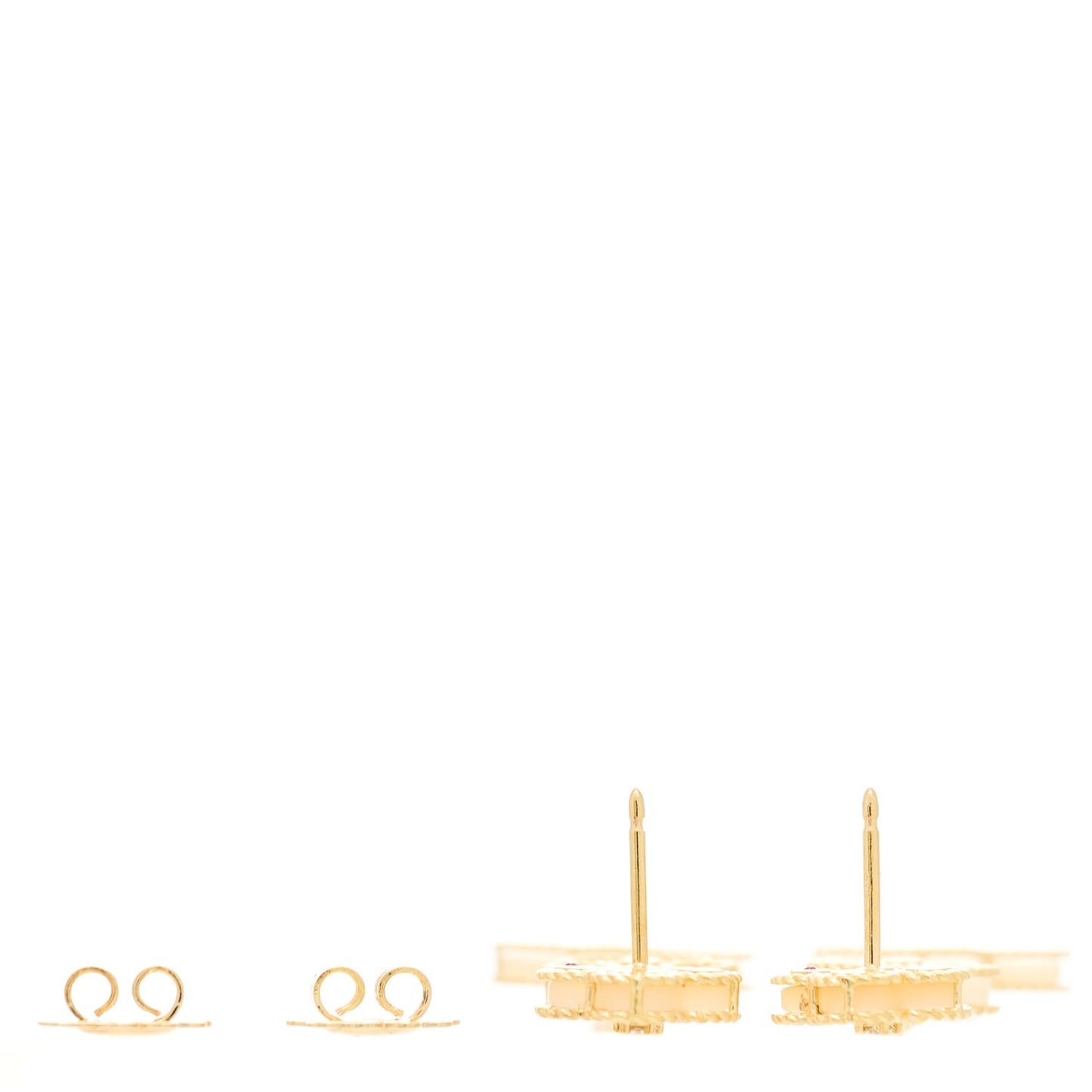 18K Yellow Gold Mother of Pearl Diamond Daisy Drop Earrings
