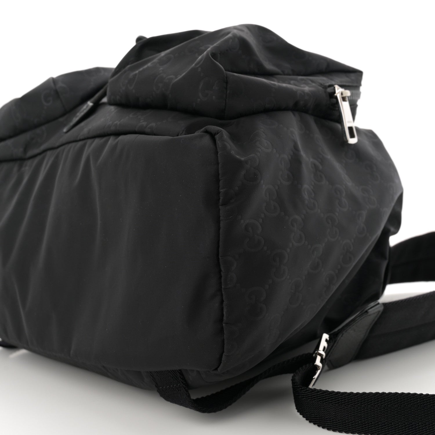 Gucci Nylon Monogram Medium Light Single Buckle Backpack Black 10 of 11