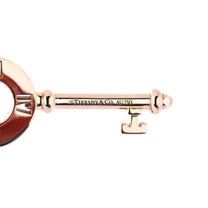Tiffany 18K Rose Gold Diamond Atlas Pierced Key Pendant Necklace 5 of 7