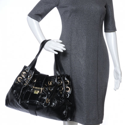 Jimmy Choo Crushed Patent Riki Bag Black 2 of 6